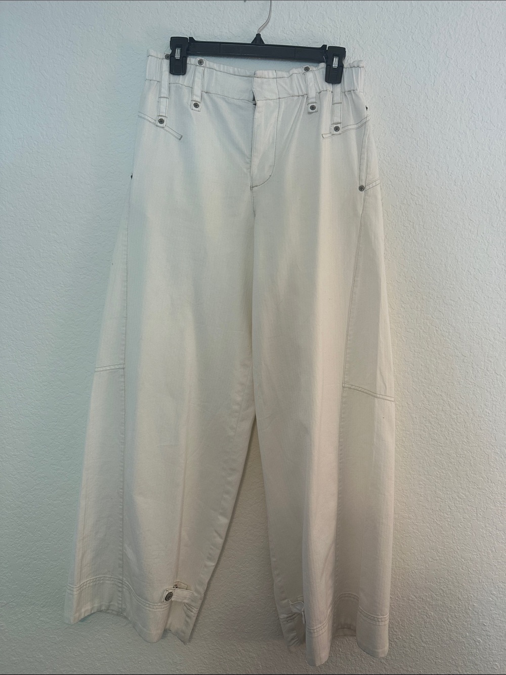 Free People Cream Wide-Leg Pants